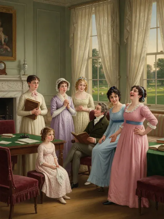 Illustrative portrait of the Bennet family